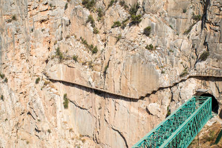 Caminito del Rey in Malaga. Front part of this gorgeous gangway in El Chorroの写真素材