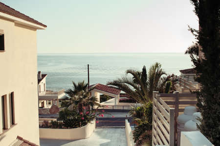 Elite luxury residential area on the coast of Mediterraneanの写真素材