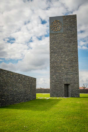Istanbul, Turkey - October 14, 2015: Sancaklar Camii is the first mosque to be designed by Emre Arolat  Architects In 2013 it won 1st Prize in the World Architectural Festivals Best Religious Building category.のeditorial素材
