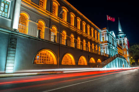 Military High School- Kuleli school in Istanbul, Turkey. Long exposure night photographyのeditorial素材
