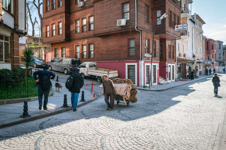 Istanbul, Turkey - March 10, 2015: People are walking in streets of Istanbul, Turkeyのeditorial素材