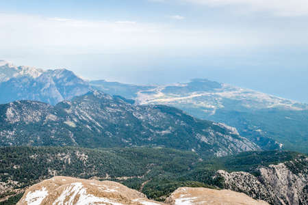 Kemer, Turkey - March 13, 2015: View from the peak of the Tahtali mountain in Kemer, Turkeyの写真素材