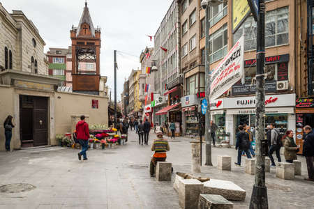 Istanbul, Turkey - March 22, 2016: People are walking in the streets of Kadikoy in Istanbul, Turkeyのeditorial素材