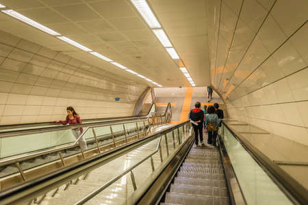 Istanbul, Turkey - April 18, 2016: People are using metro in Istanbul, Turkeyのeditorial素材