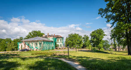 Gulbene, Latvia - Jun 06, 2016: Gulbene white palace in the Vecgulbene Manor in Latviaのeditorial素材