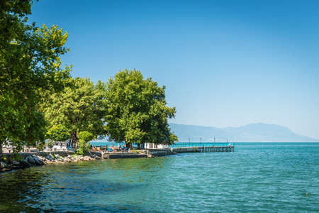 Iznik, Turkey - July 24, 2016: People are resting near the Lake of Iznik in Turkey