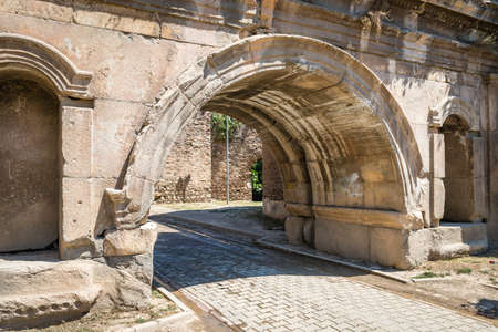 Iznik, Turkey - July 24, 2016: Istanbul gate of Nicea ancient city in Iznik, Turkey