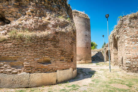 Walls of the Istanbul gate of Nicea ancient city in Iznik, Turkeyの写真素材