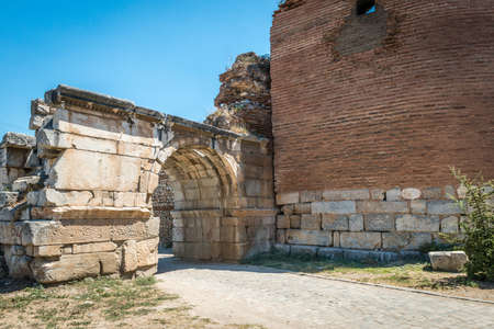Yenisehir gate of Nicea Ancient City in Iznik, Turkeyの写真素材