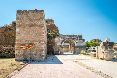Iznik, Turkey - July 24, 2016: Yenisehir gate of Nicea Ancient City in Iznik, Turkeyのeditorial素材