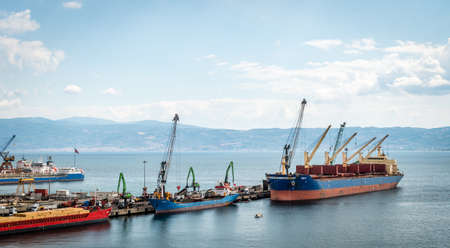 Kocaeli, Turkey - September 03, 2016: Ships at the port in Kocaeli, Turkeyのeditorial素材