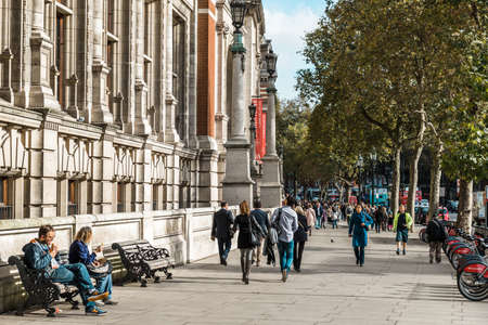 London, United Kingdom - October 17, 2016: People walking on the street in London, UK