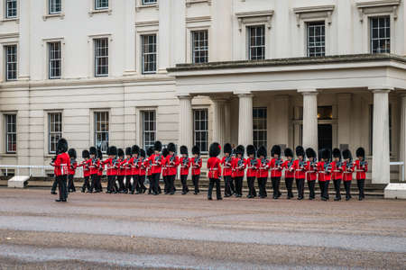 London, United Kingdom - October 18, 2016: Preparation for Changing the Guard ceremony of Buckingham...