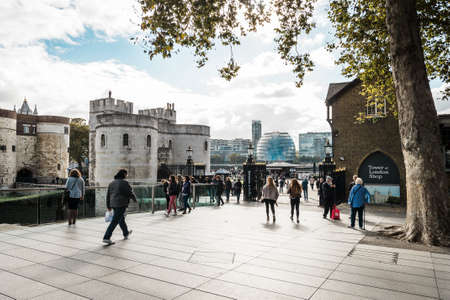 London, United Kingdom - October 20, 2016: People are visiting Tower of London in London, England