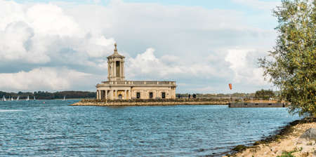 Rutland Water Park, England - October 22, 2016: People are visiting Normanton Church which is Rutland's most famous landmark. England, United Kingdomのeditorial素材