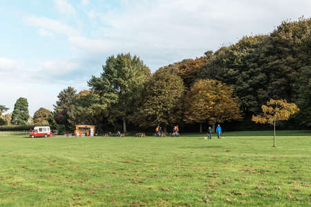 Rutland Water Park, England - October 22, 2016: People are resting outside the city in Rutland Water Park, Englandのeditorial素材