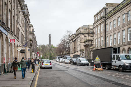Edinburgh, Scotland - December 30, 2016: People are walking on the streets in Edinburgh, Scotland, UKのeditorial素材