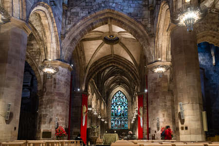 Edinburgh, Scotland - December 30, 2016: People ar visiting St Giles' Cathedral in Edinburgh, Scotland, UKのeditorial素材