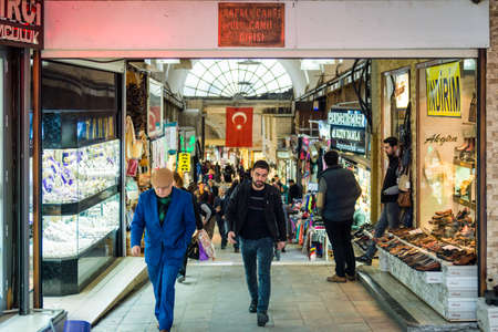 Bursa, Turkey - February 04, 2017: Ulu mosque entrance in Covered market (Kapali Carsi) of Bursa, Turkeyのeditorial素材