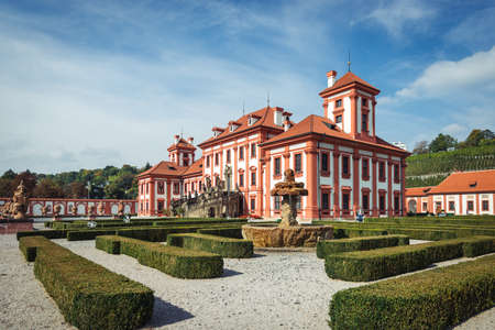 Prague, Czech Republic- September 28, 2017: Troja Palace is a Baroque palace built  in the 17th century, located in Prague, Czech Republic.のeditorial素材