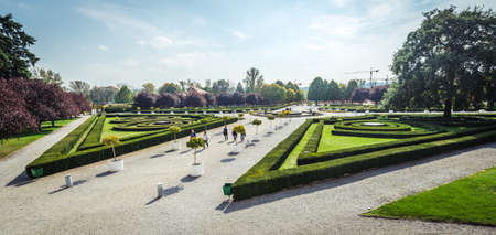Prague, Czech Republic- September 28, 2017: People are visiting gardens of the Troja Palace located in Prague, Czech Republic.のeditorial素材