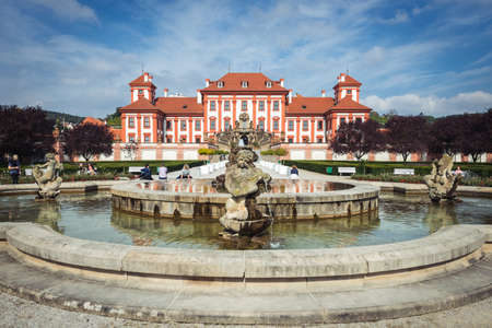 Prague, Czech Republic- September 28, 2017: People are visiting Troja Palace which is a Baroque palace built  in the 17th century, located in Prague, Czech Republic.のeditorial素材
