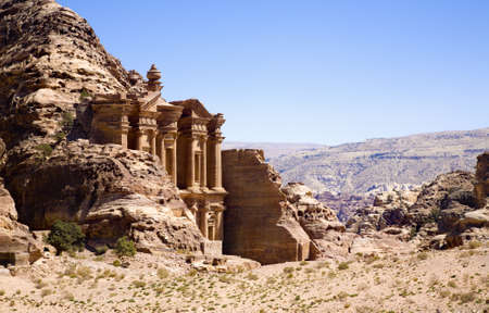 The Monastery in ancient city of Petra, Jordanの写真素材