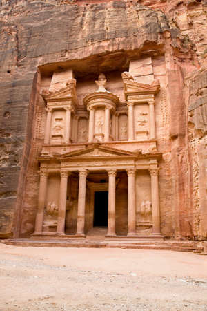 The Treasury. Ancient city of Petra carved out of the rock, Jordanの写真素材