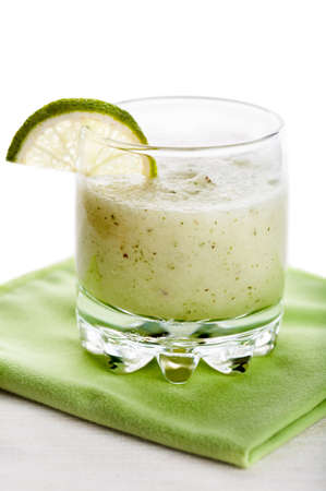Lime coctail isolated on white の写真素材