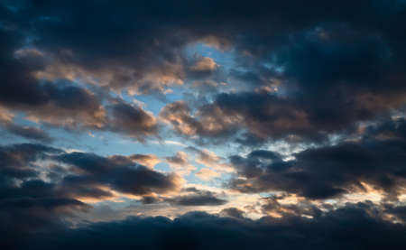 Dramatic sunset cloudy sky
