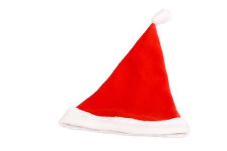 Santa's red hat isolated on white backgroundの写真素材