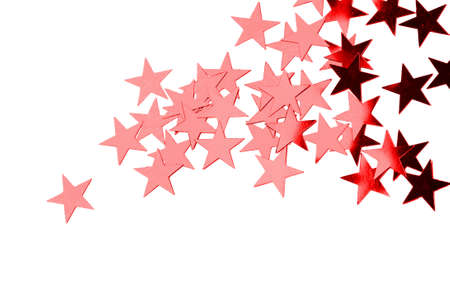 Holiday red stars isolated on white background