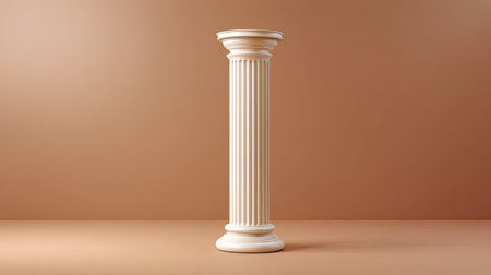 A stunning white column stands tall against a soft, neutral background, representing timeless architectural beauty and offering a touch of elegance and sophistication.の素材