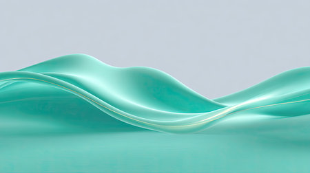This image features soft flowing waves in soothing turquoise tones, creating a serene and peaceful background ideal for various design and creative purposes.の素材