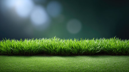 Fresh green grass forms a beautiful foreground against a soft bokeh backdrop. This image evokes feelings of tranquility and harmony with nature, perfect for various uses.の素材