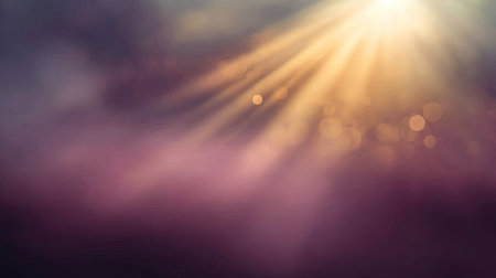 This soft ethereal image captures gentle light rays in a dreamy bokeh effect. The pastel colors create a tranquil atmosphere, perfect for relaxation and inspiration.の素材