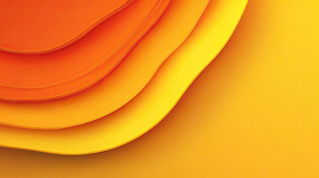 A stunning abstract composition showcasing vibrant orange and yellow layers that evoke warmth and energy, perfect for backgrounds or artistic presentations.の素材