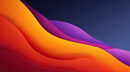 A stunning composition of vibrant waves in warm and cool tones, creating an abstract landscape that adds elegance and depth to any creative project or design work.の素材