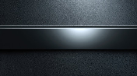 Explore a sleek black leather texture featuring a subtle glossy strip, perfect for use in modern design projects, elegant presentations, and stylish graphics.の素材