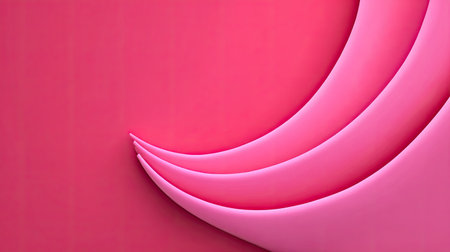 Explore an appealing abstract composition featuring curved shapes in various shades of pink, ideal for modern design projects seeking a soft and stylish touch.の素材