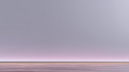 A mesmerizing image featuring a soft gradient sky transitioning from pink to purple above a tranquil water surface, embodying serenity and minimalist beauty.の素材