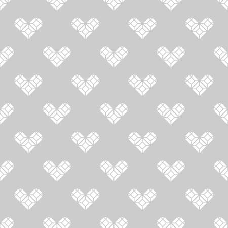 St. Valentine's Day black and white background / gift wrapping. Heart-shaped diamonds seamless pattern (vector version)のイラスト素材