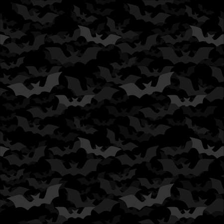 Halloween seamless pattern with bats flying out of the darknessのイラスト素材