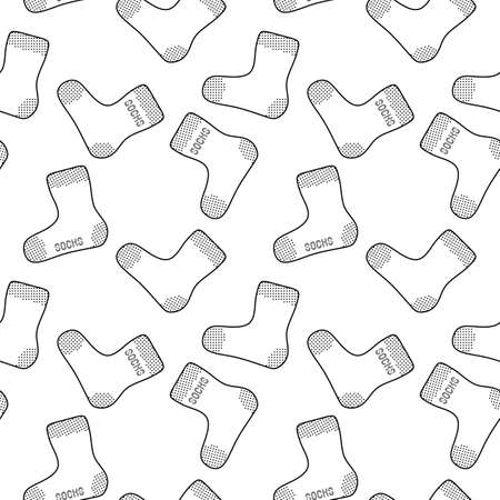 90's inspired black and white seamless pattern with socksのイラスト素材