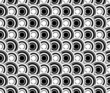 Black and white abstract seamless pattern with scalesのイラスト素材