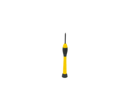 Yellow screwdriver isolated on white backgroundの写真素材