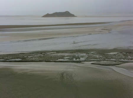scenery around the Mont Saint Michel Abbey in Lower Normandy (France)の写真素材