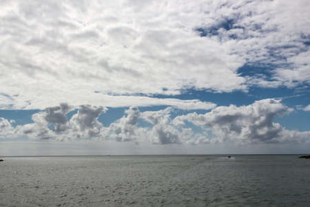 beautiful view of the ocean about the cloudy sky  in the Dominican Republic