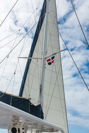 sail and rigging yacht against the sky in the Dominican Republic