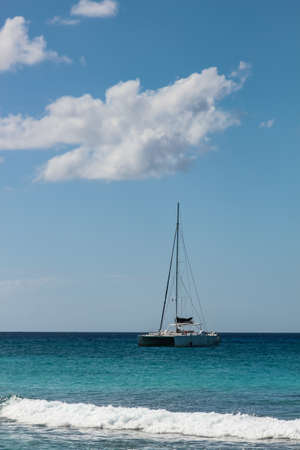 yacht sailing against the sky in the Dominican Republicの写真素材